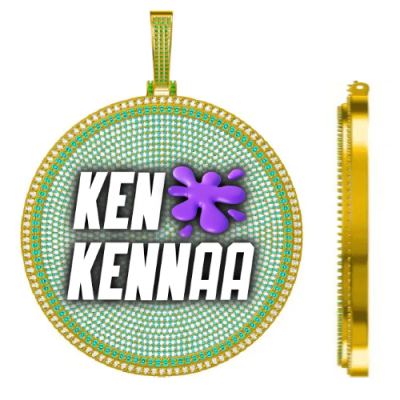 CUSTOM LETTER NECKLACE 3D BIG DISC made by The GUU Shop