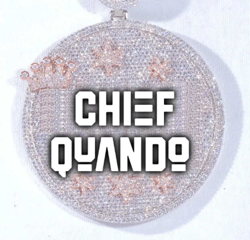 CUSTOM LETTER NECKLACE 3D BIG CROWN DISC made by The GUU Shop