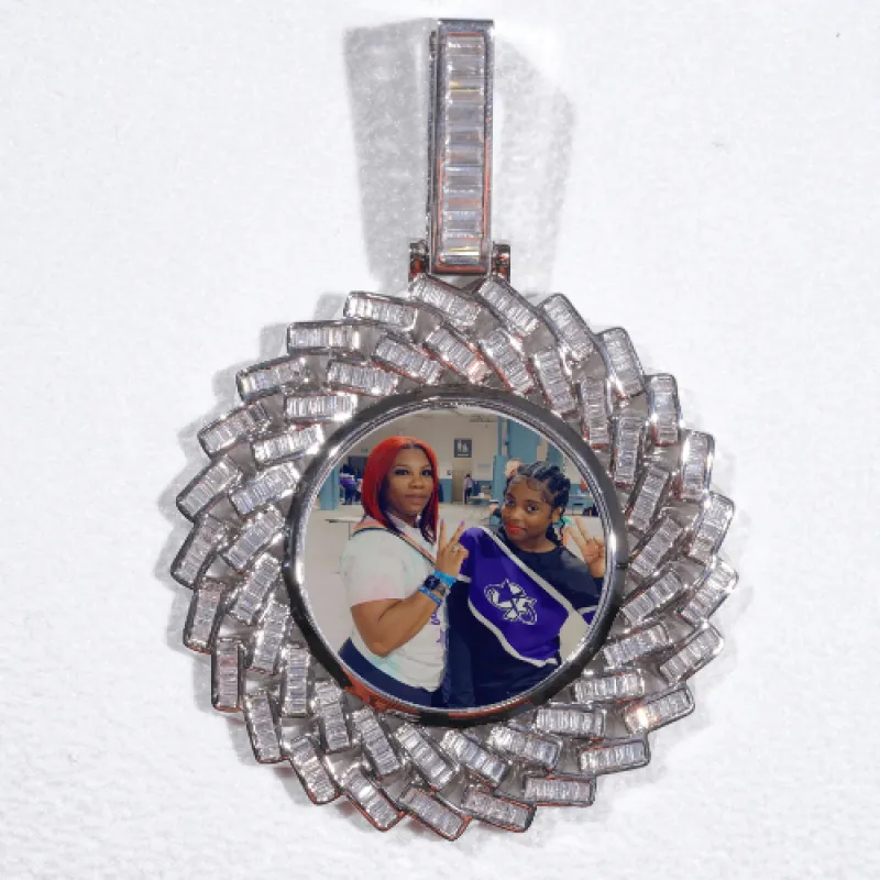 Large 3D Baguette Custom Picture Pendant made by The GUU Shop