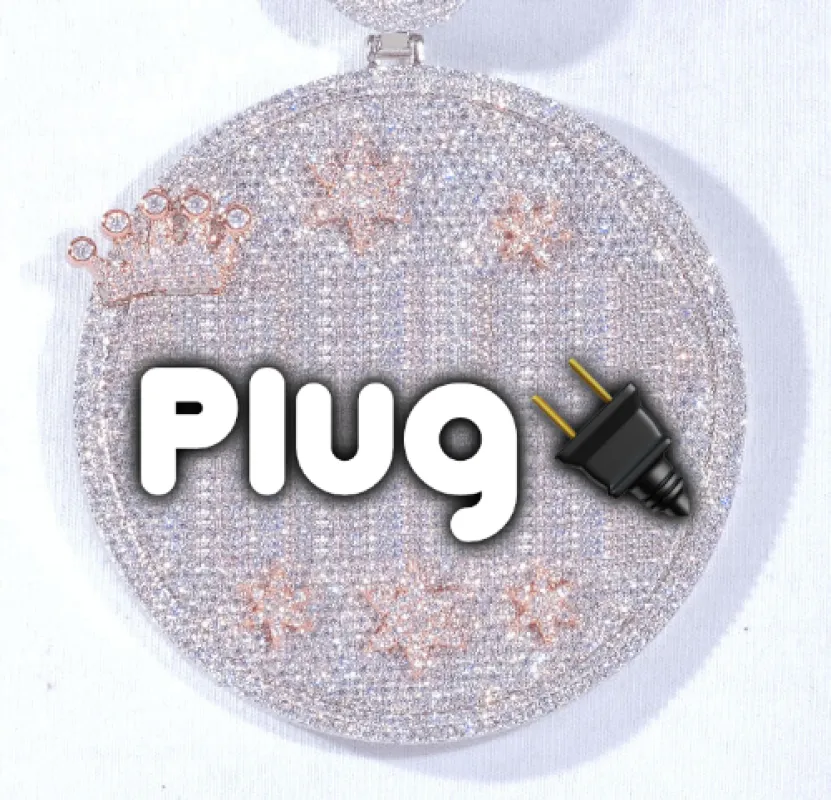 CUSTOM LETTER NECKLACE 3D BIG CROWN DISC made by The GUU Shop