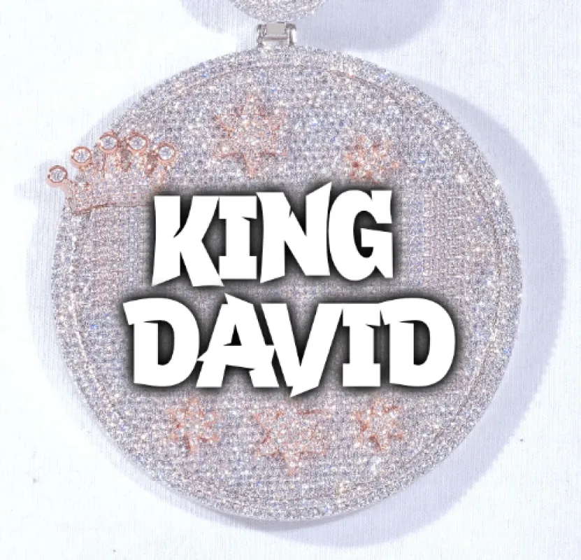CUSTOM LETTER NECKLACE 3D BIG CROWN DISC made by The GUU Shop