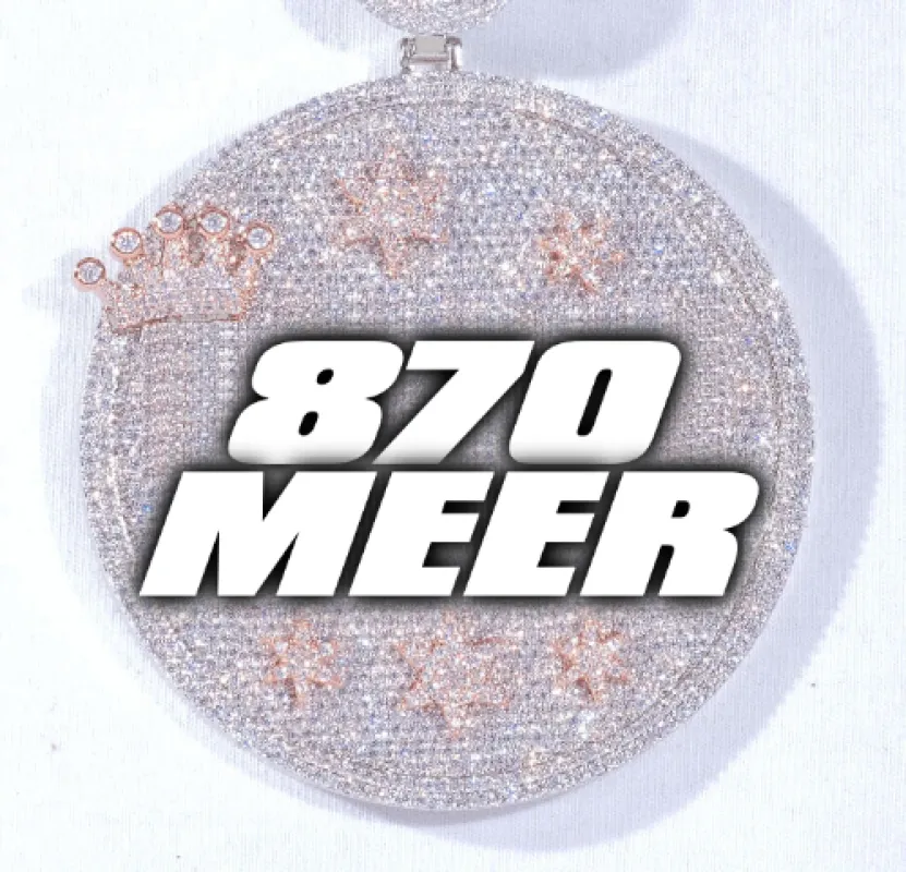 CUSTOM LETTER NECKLACE 3D BIG CROWN DISC made by The GUU Shop