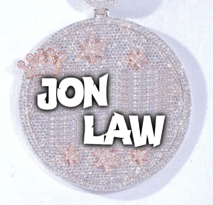 CUSTOM LETTER NECKLACE 3D BIG CROWN DISC made by The GUU Shop