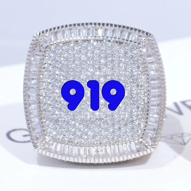 CUSTOM LETTER 3D ICED RING made by The GUU Shop