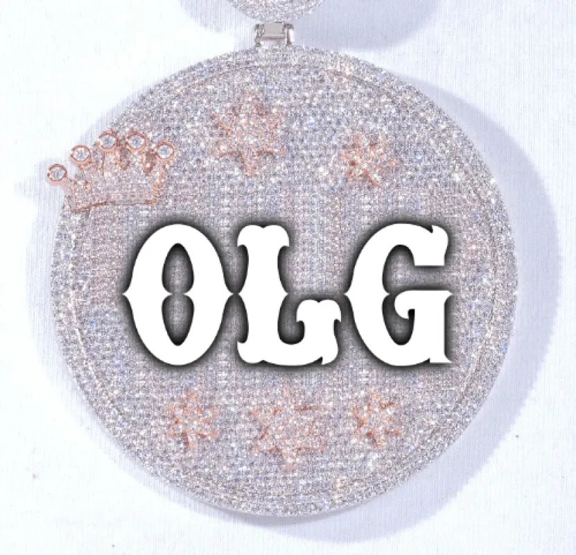 CUSTOM LETTER NECKLACE 3D BIG CROWN DISC made by The GUU Shop