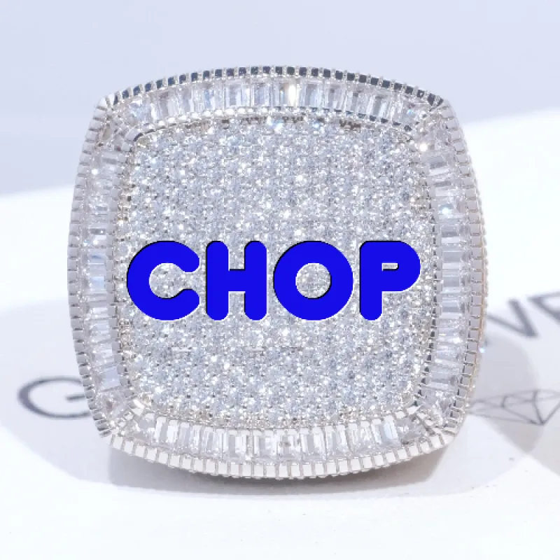 CUSTOM LETTER 3D ICED RING made by The GUU Shop