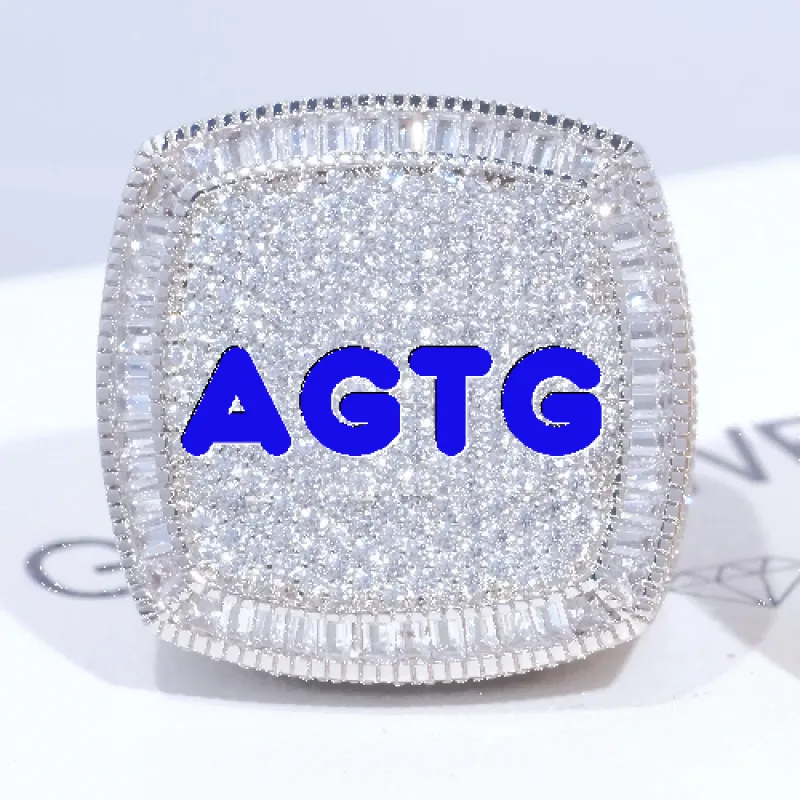 CUSTOM LETTER 3D ICED RING made by The GUU Shop
