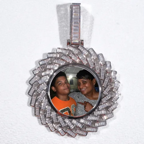 Large 3D Baguette Custom Picture Pendant sold by The GUU Shop