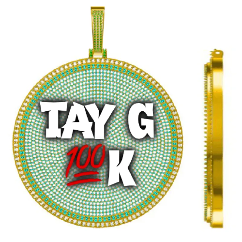CUSTOM LETTER NECKLACE 3D BIG DISC made by The GUU Shop