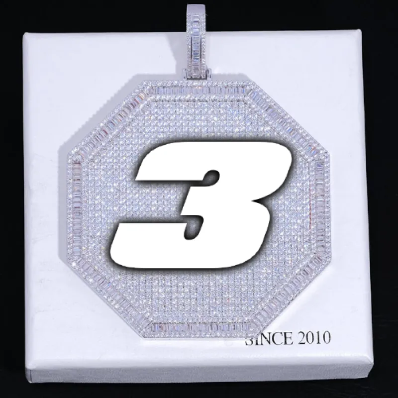 CUSTOM LETTER NECKLACE 3D BIG OCTAGON made by The GUU Shop