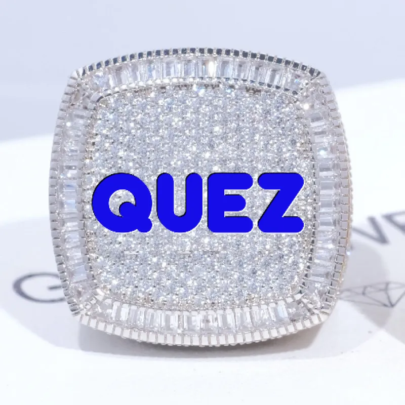 CUSTOM LETTER 3D ICED RING made by The GUU Shop