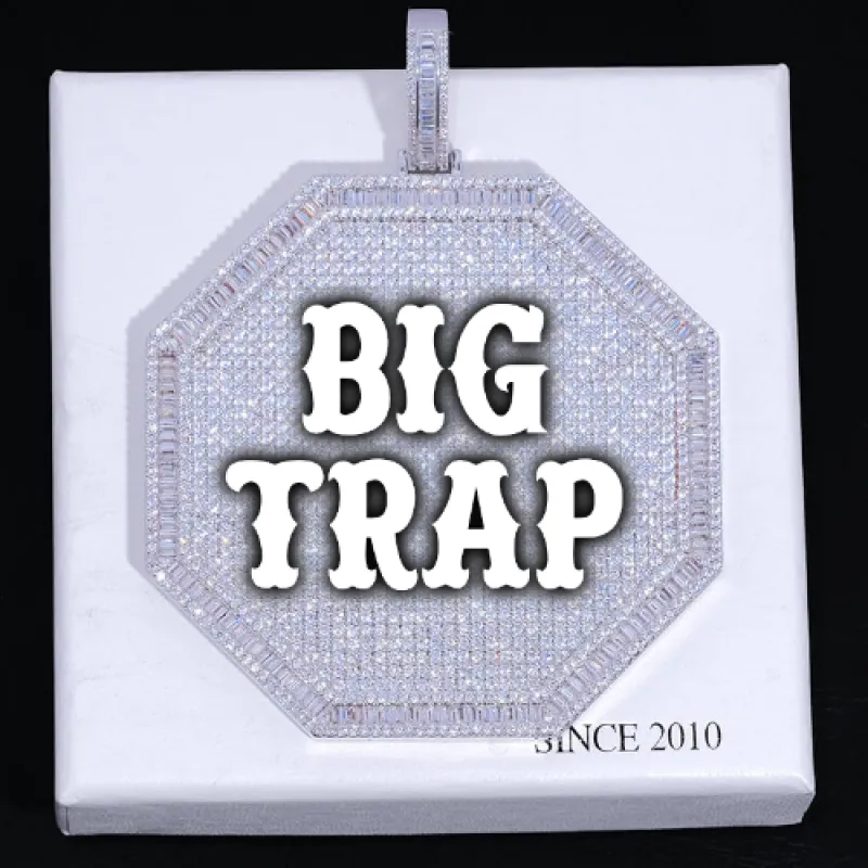 CUSTOM LETTER NECKLACE 3D BIG OCTAGON made by The GUU Shop