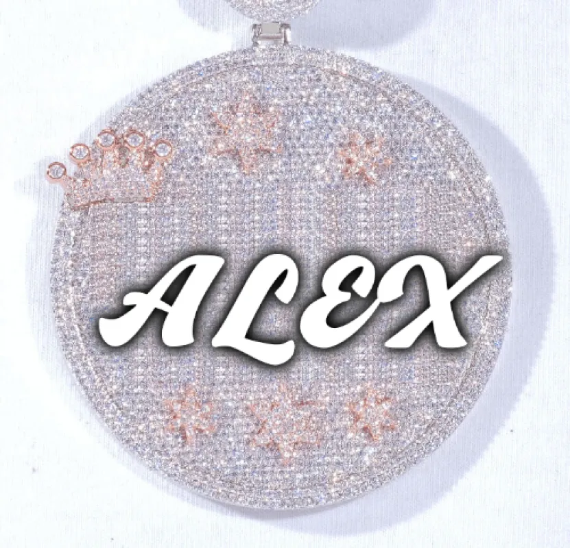CUSTOM LETTER NECKLACE 3D BIG CROWN DISC made by The GUU Shop
