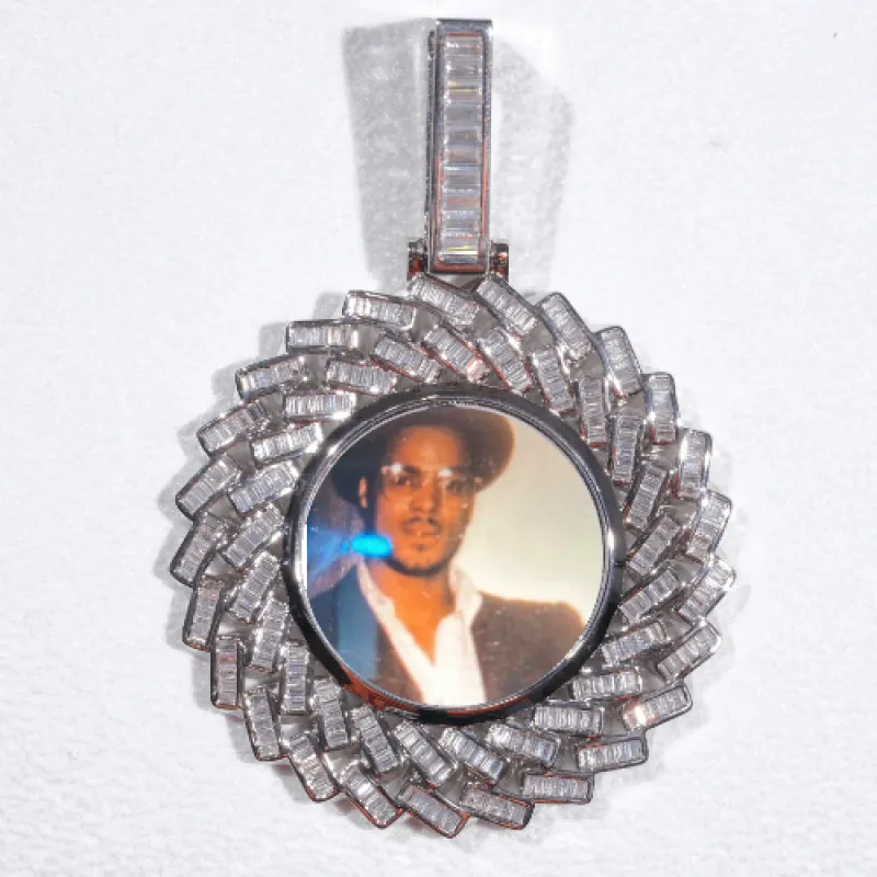 Large 3D Baguette Custom Picture Pendant made by The GUU Shop