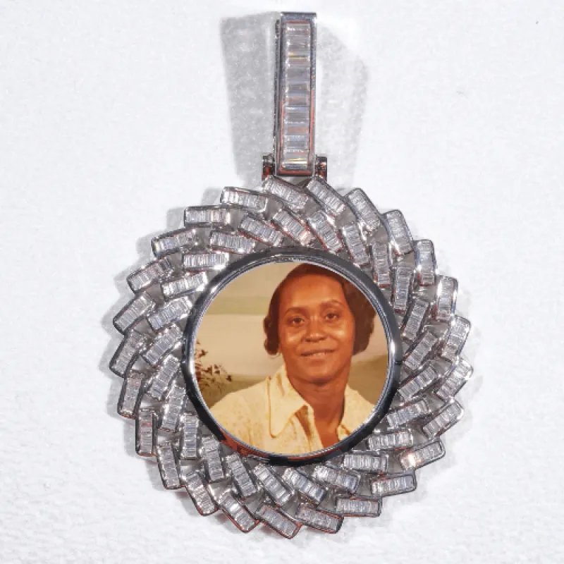 Large 3D Baguette Custom Picture Pendant made by The GUU Shop