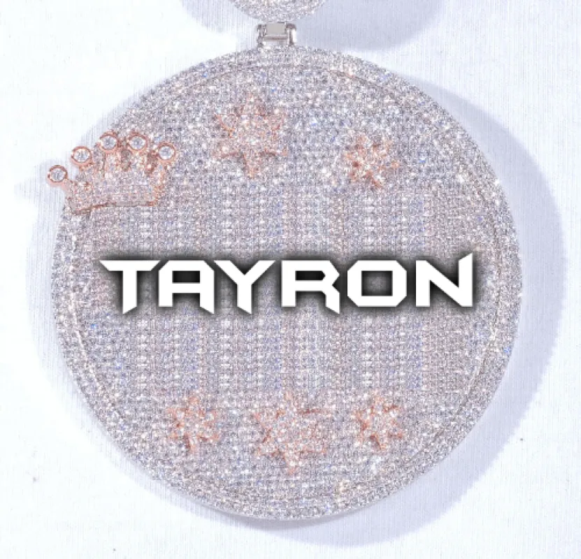 CUSTOM LETTER NECKLACE 3D BIG CROWN DISC made by The GUU Shop