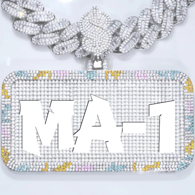 CUSTOM LETTER NECKLACE 3D COLORFUL SQUARE made by The GUU Shop