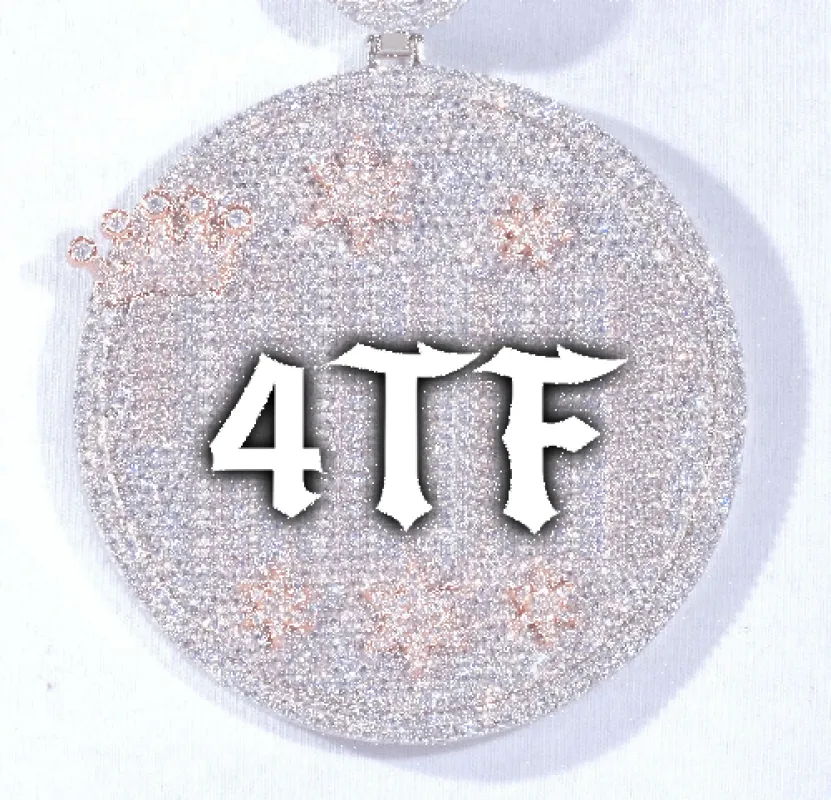 CUSTOM LETTER NECKLACE 3D BIG CROWN DISC made by The GUU Shop