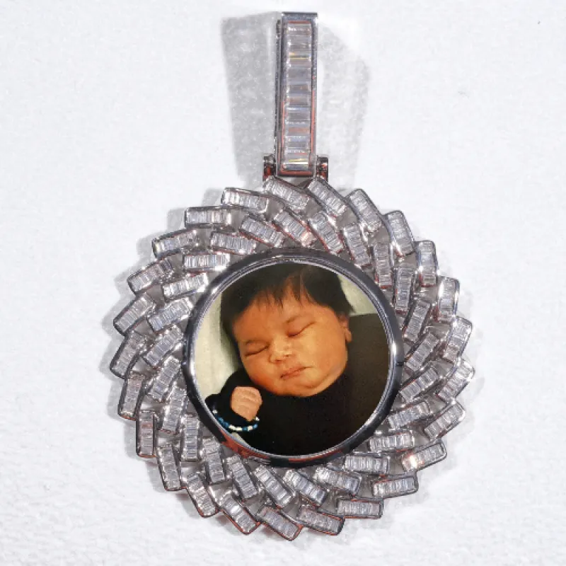 Large 3D Baguette Custom Picture Pendant made by The GUU Shop