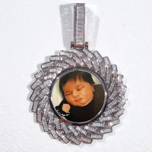 Large 3D Baguette Custom Picture Pendant sold by The GUU Shop