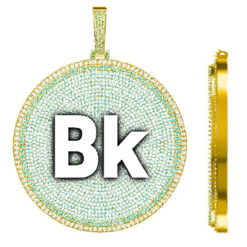CUSTOM LETTER NECKLACE 3D BIG DISC made by The GUU Shop