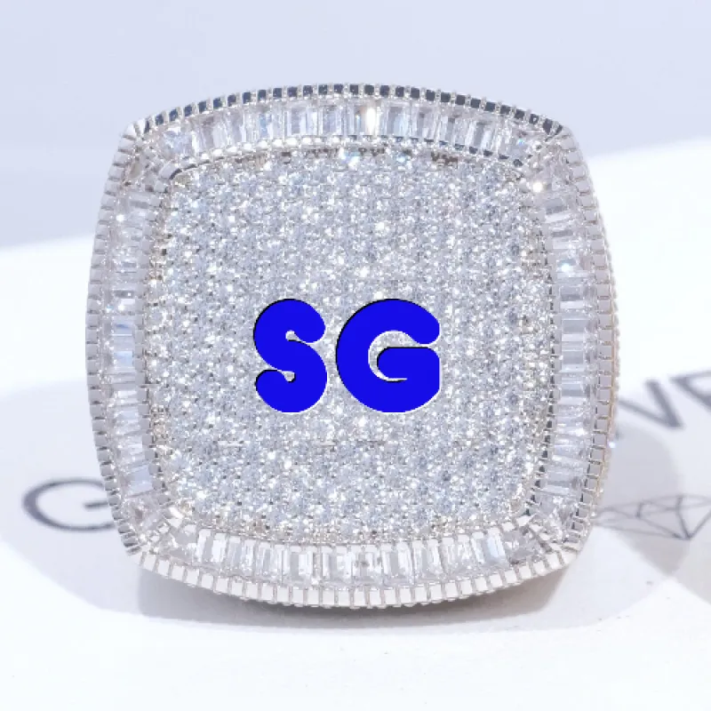 CUSTOM LETTER 3D ICED RING made by The GUU Shop