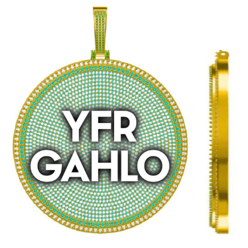 CUSTOM LETTER NECKLACE 3D BIG DISC made by The GUU Shop