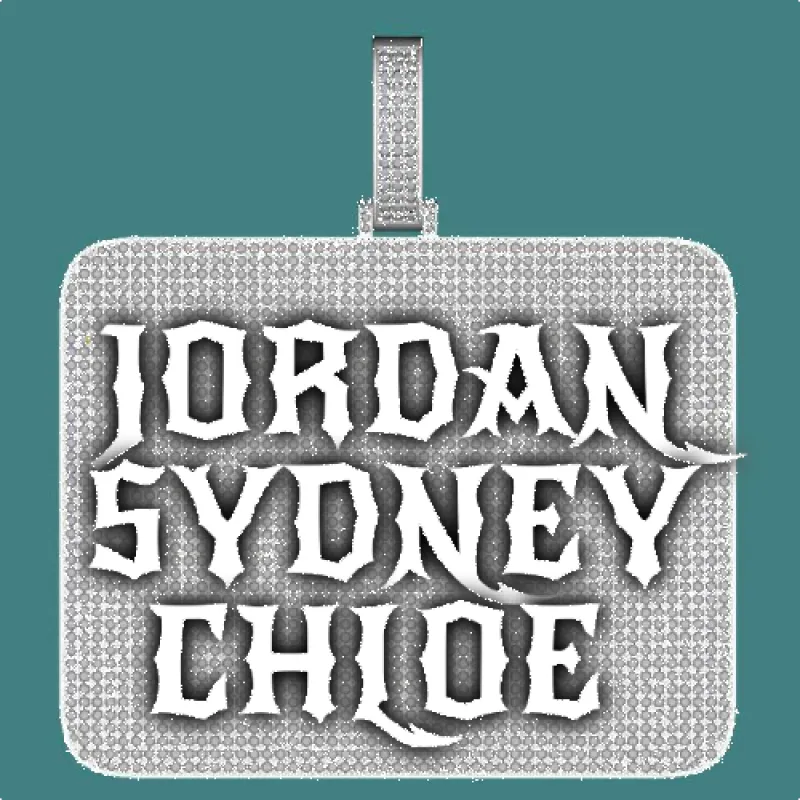 CUSTOM LETTER NECKLACE 3D BIG SQUARE made by The GUU Shop