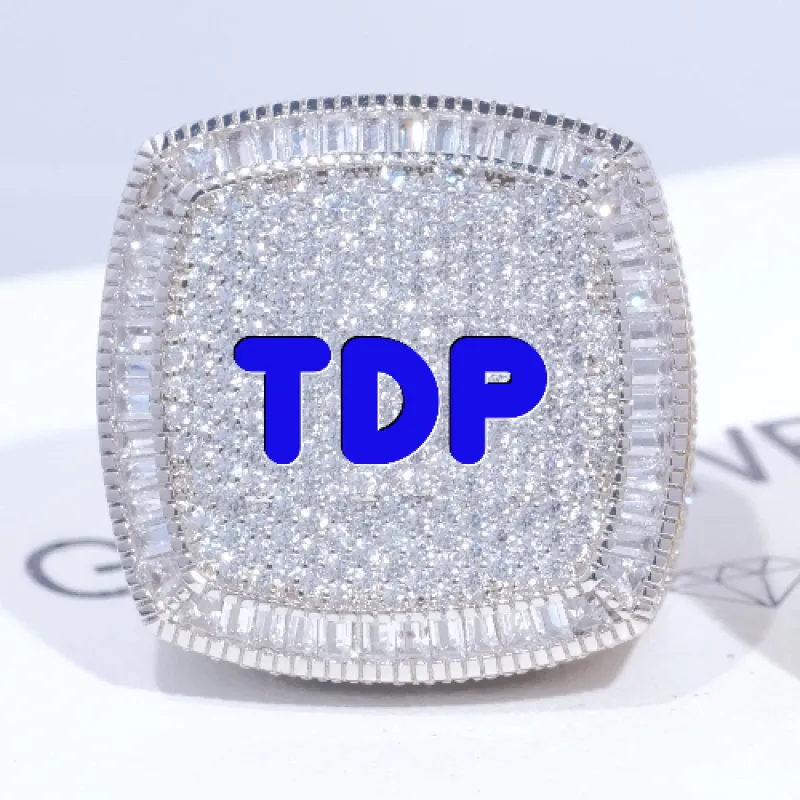 CUSTOM LETTER 3D ICED RING made by The GUU Shop