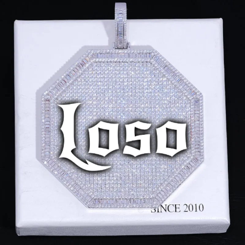 CUSTOM LETTER NECKLACE 3D BIG OCTAGON made by The GUU Shop