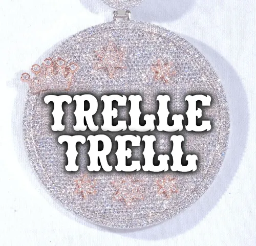 CUSTOM LETTER NECKLACE 3D BIG CROWN DISC sold by The GUU Shop