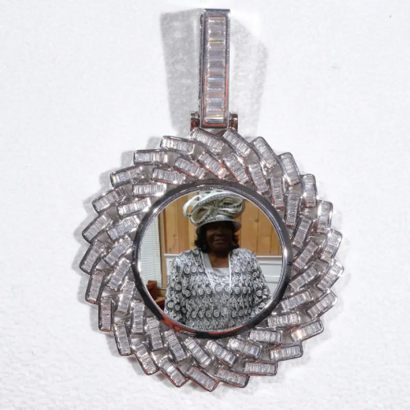 Large 3D Baguette Custom Picture Pendant made by The GUU Shop