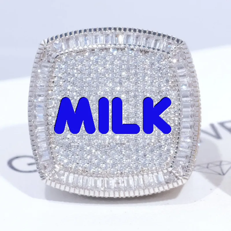 CUSTOM LETTER 3D ICED RING made by The GUU Shop