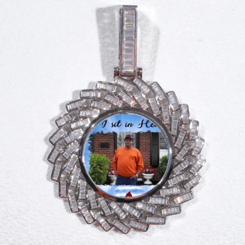 Large 3D Baguette Custom Picture Pendant made by The GUU Shop