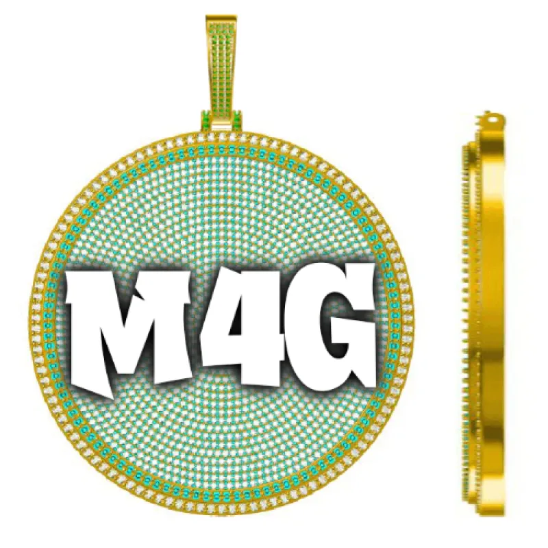 CUSTOM LETTER NECKLACE 3D BIG DISC made by The GUU Shop