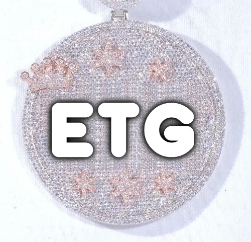 CUSTOM LETTER NECKLACE 3D BIG CROWN DISC sold by The GUU Shop
