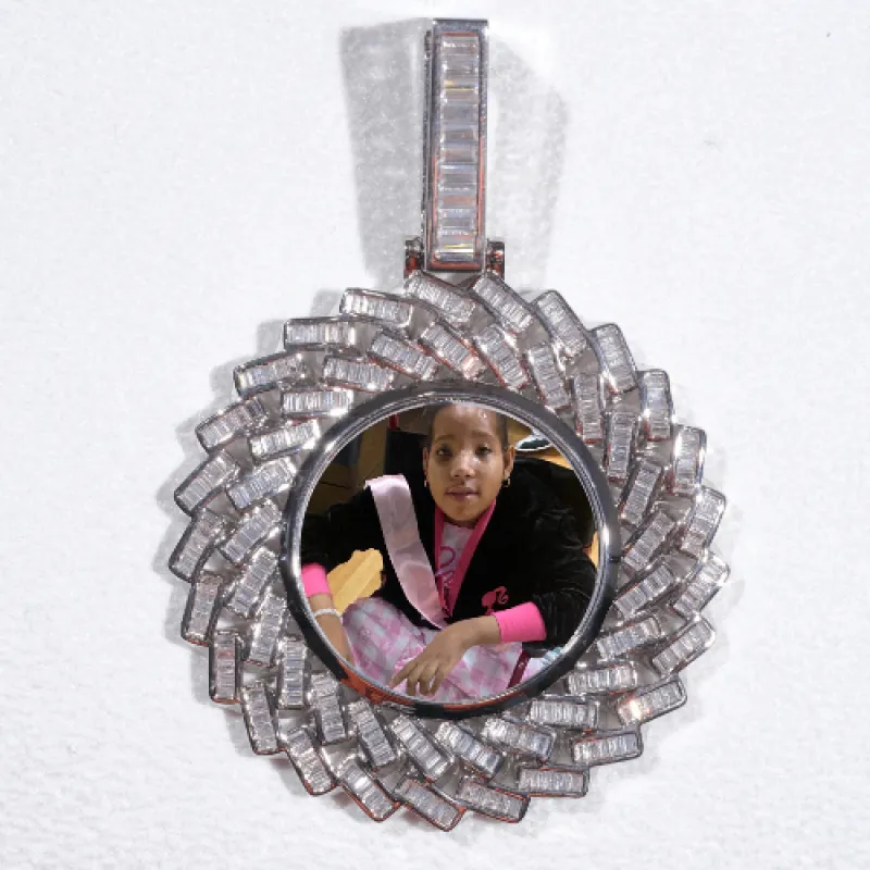 Large 3D Baguette Custom Picture Pendant made by The GUU Shop