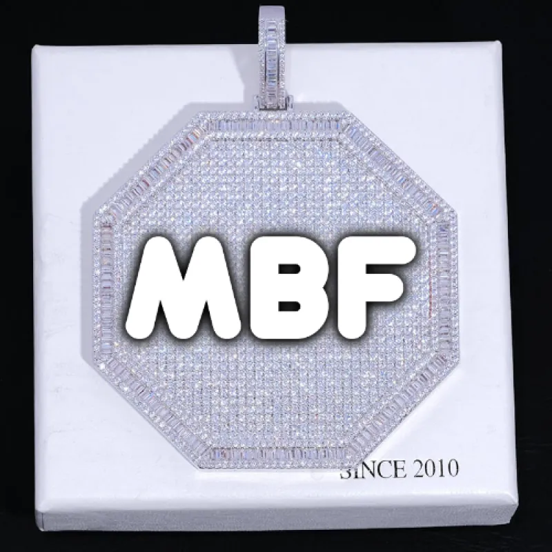 CUSTOM LETTER NECKLACE 3D BIG OCTAGON made by The GUU Shop