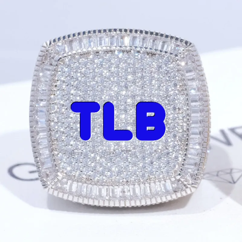 CUSTOM LETTER 3D ICED RING made by The GUU Shop