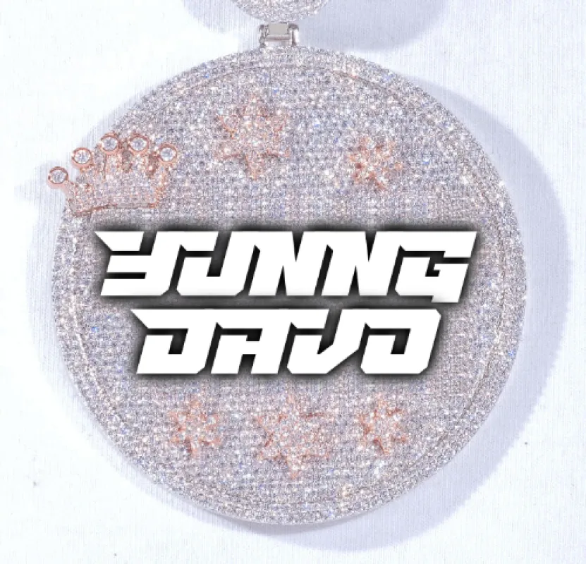 CUSTOM LETTER NECKLACE 3D BIG CROWN DISC made by The GUU Shop
