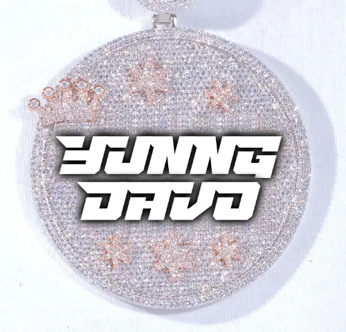 CUSTOM LETTER NECKLACE 3D BIG CROWN DISC sold by The GUU Shop