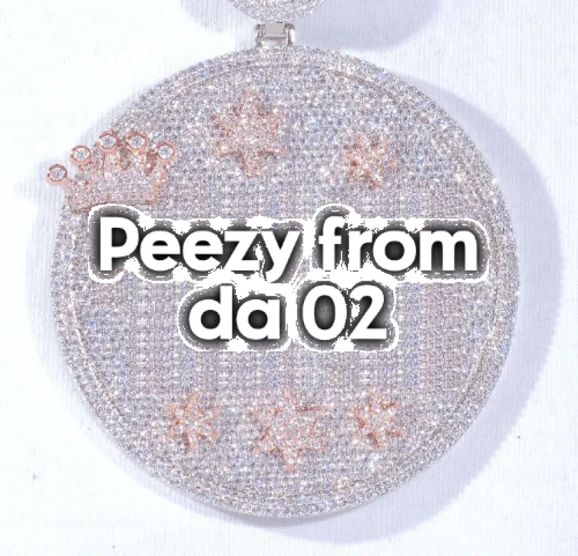 CUSTOM LETTER NECKLACE 3D BIG CROWN DISC made by The GUU Shop