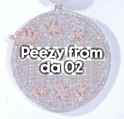 CUSTOM LETTER NECKLACE 3D BIG CROWN DISC sold by The GUU Shop