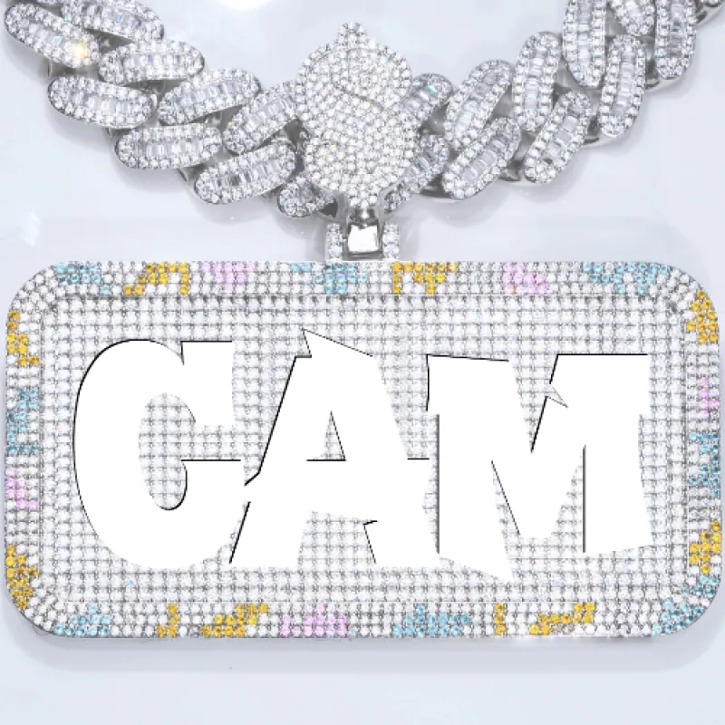 CUSTOM LETTER NECKLACE 3D COLORFUL SQUARE made by The GUU Shop