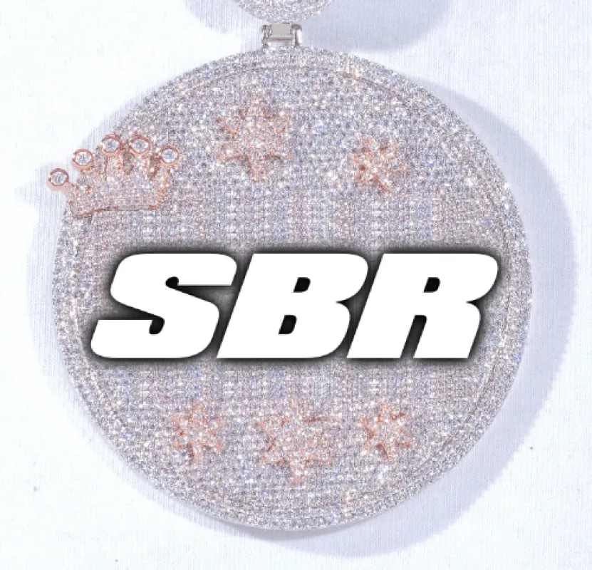 CUSTOM LETTER NECKLACE 3D BIG CROWN DISC made by The GUU Shop