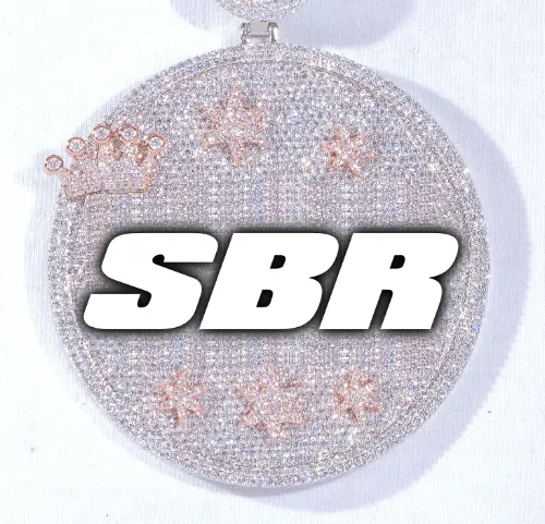 CUSTOM LETTER NECKLACE 3D BIG CROWN DISC sold by The GUU Shop