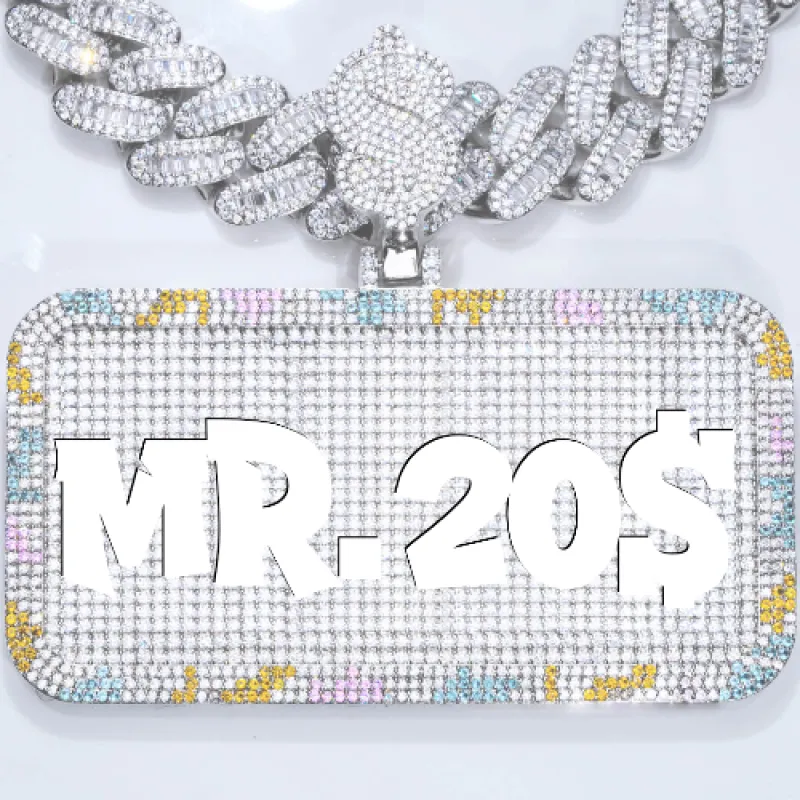 CUSTOM LETTER NECKLACE 3D COLORFUL SQUARE made by The GUU Shop