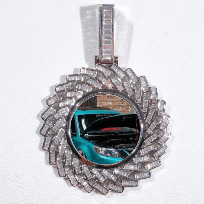 Large 3D Baguette Custom Picture Pendant made by The GUU Shop