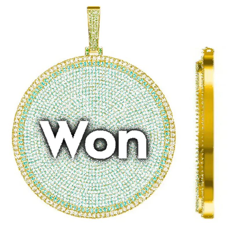 CUSTOM LETTER NECKLACE 3D BIG DISC made by The GUU Shop