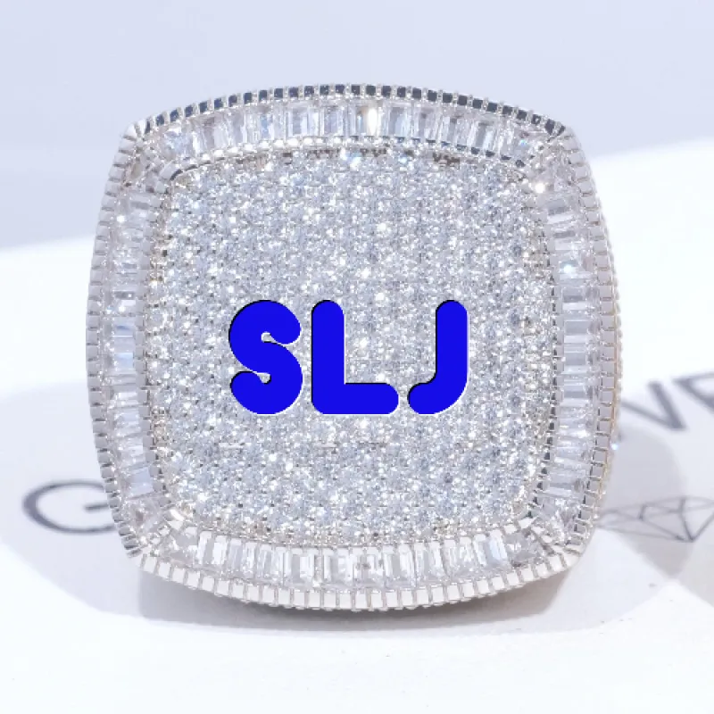 CUSTOM LETTER 3D ICED RING made by The GUU Shop
